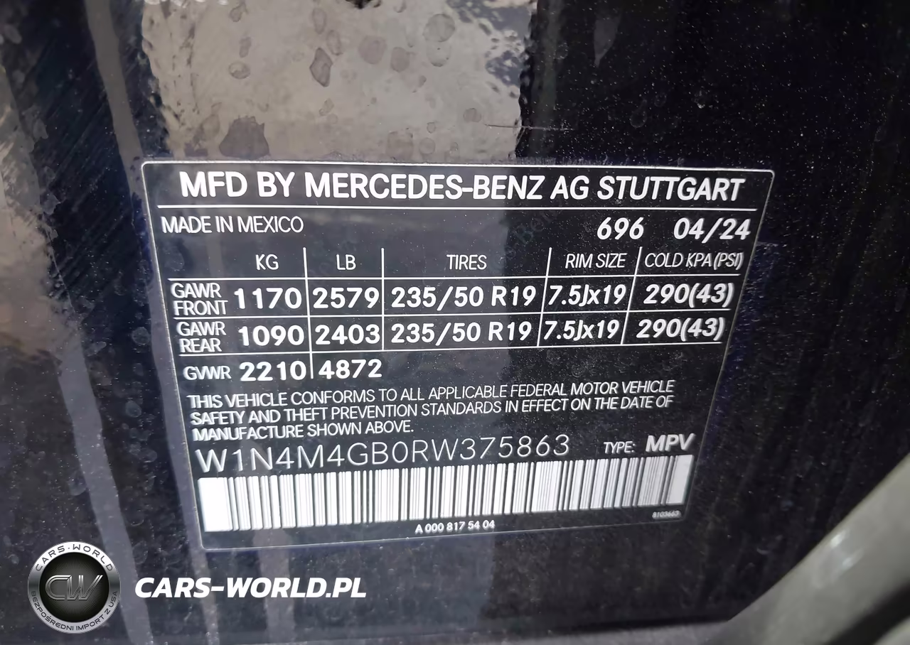 2024 Mercedes-Benz Glb 250 VIN:W1N4M4GB0RW375863 - 9