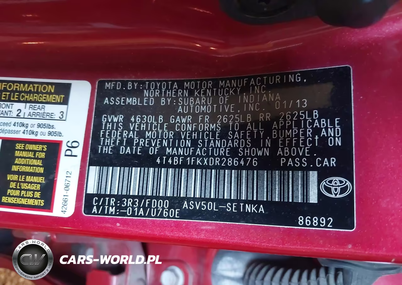2013 Toyota Camry Le VIN:4T4BF1FKXDR286476 - 9