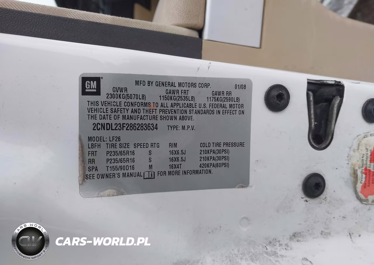 2008 Chevrolet Equinox Ls VIN:2CNDL23F286283634 - 9