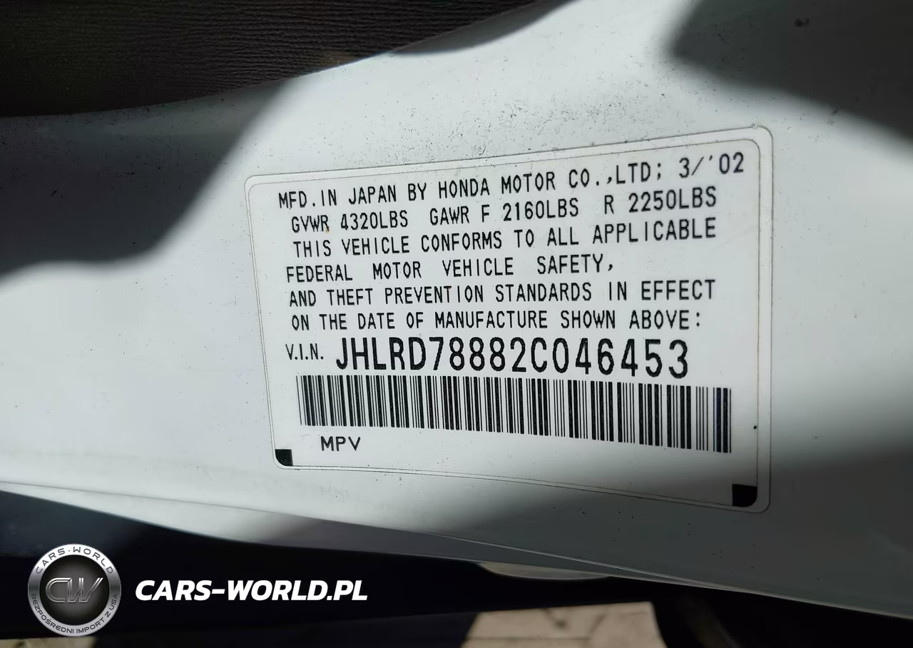 2002 Honda Cr-V Ex VIN:JHLRD78882C046453 - 9