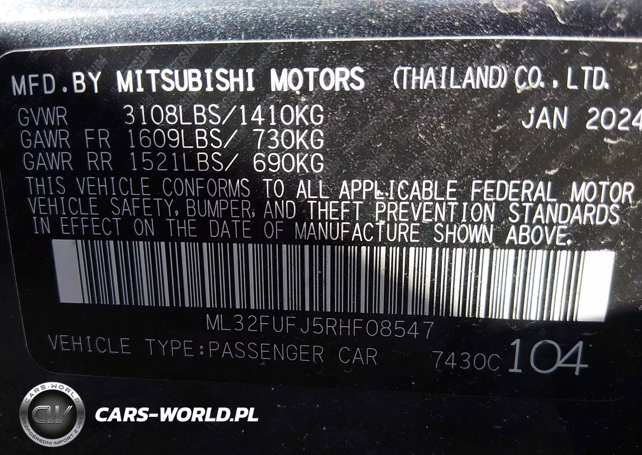 2024 Mitsubishi Mirage G4 Es VIN:ML32FUFJ5RHF08547 - 9