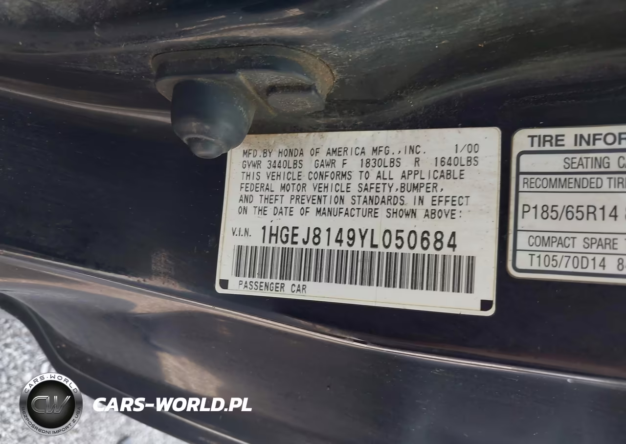 2000 Honda Civic Ex VIN:1HGEJ8149YL050684 - 9