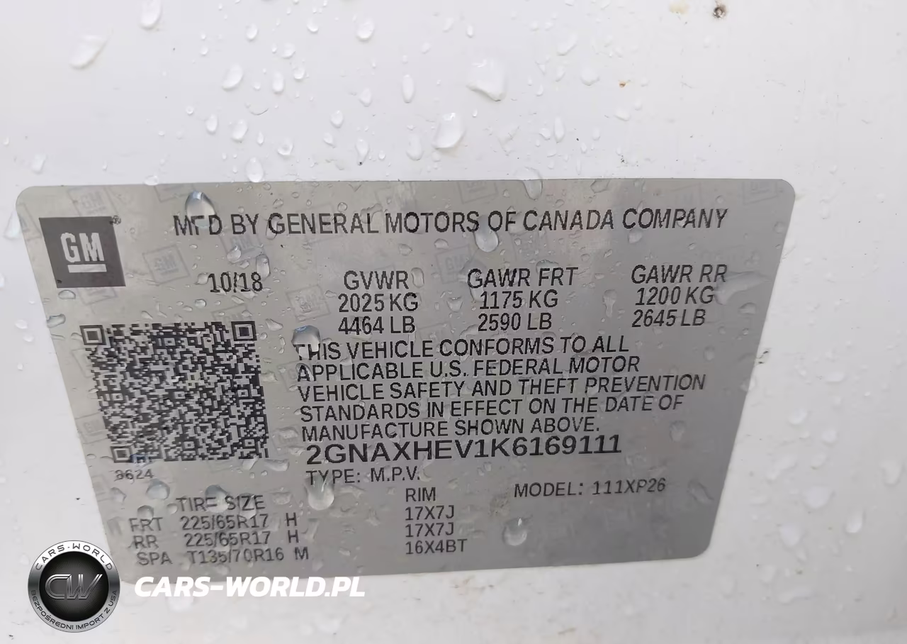 2019 Chevrolet Equinox Ls VIN:2GNAXHEV1K6169111 - 9