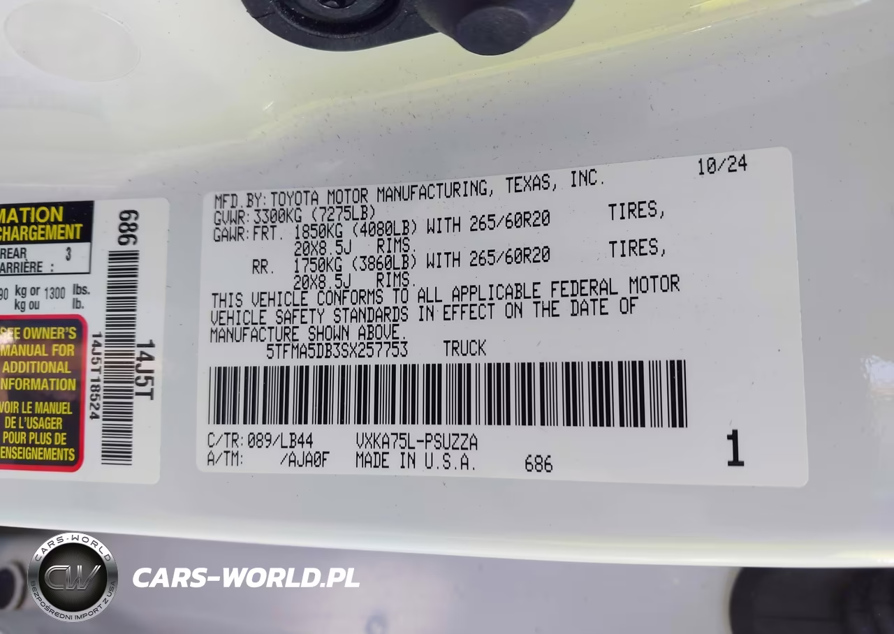 2025 Toyota Tundra 1794 Edition VIN:5TFMA5DB3SX257753 - 9
