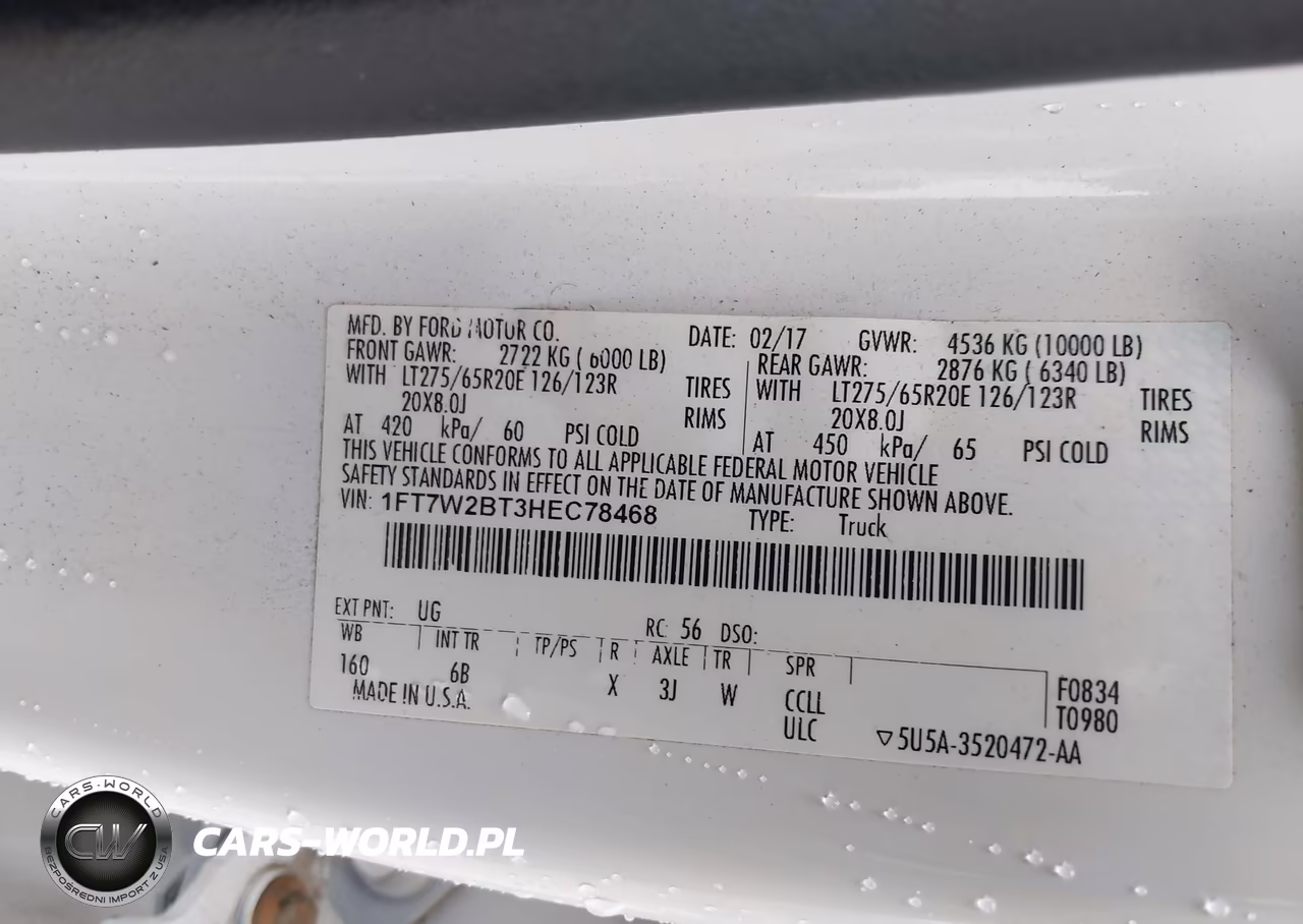 2017 Ford F-250 Lariat VIN:1FT7W2BT3HEC78468 - 9