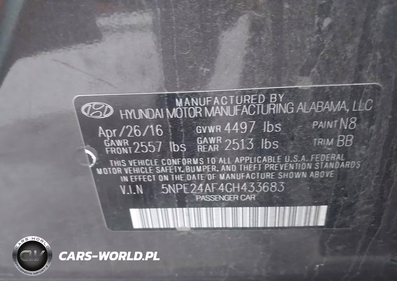 2016 Hyundai Sonata Se VIN:5NPE24AF4GH433683 - 9