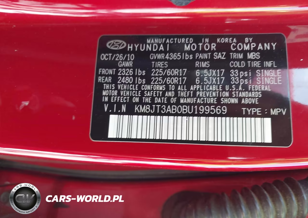 2011 Hyundai Tucson Gl VIN:KM8JT3AB0BU199569 - 9