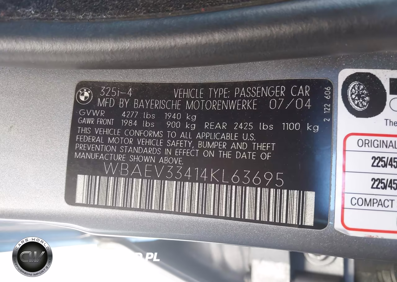 2004 BMW 325I VIN:WBAEV33414KL63695 - 9