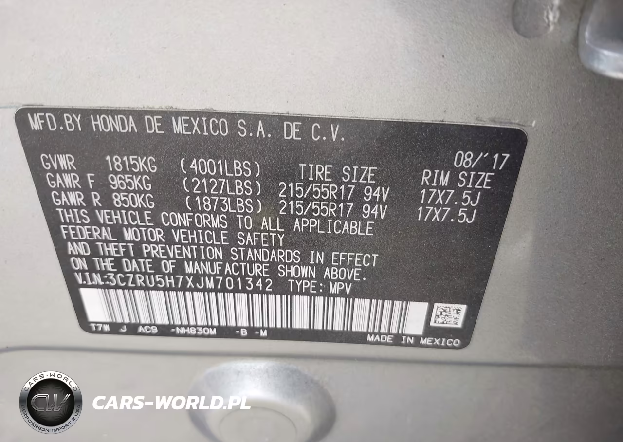 2018 Honda Hr-V Ex-L VIN:3CZRU5H7XJM701342 - 9