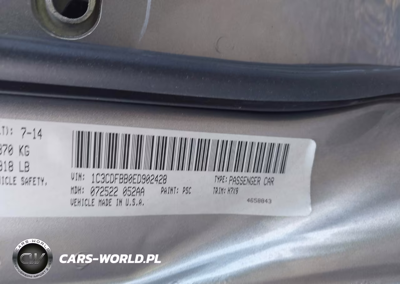 2014 Dodge Dart Sxt VIN:1C3CDFBB0ED902428 - 9