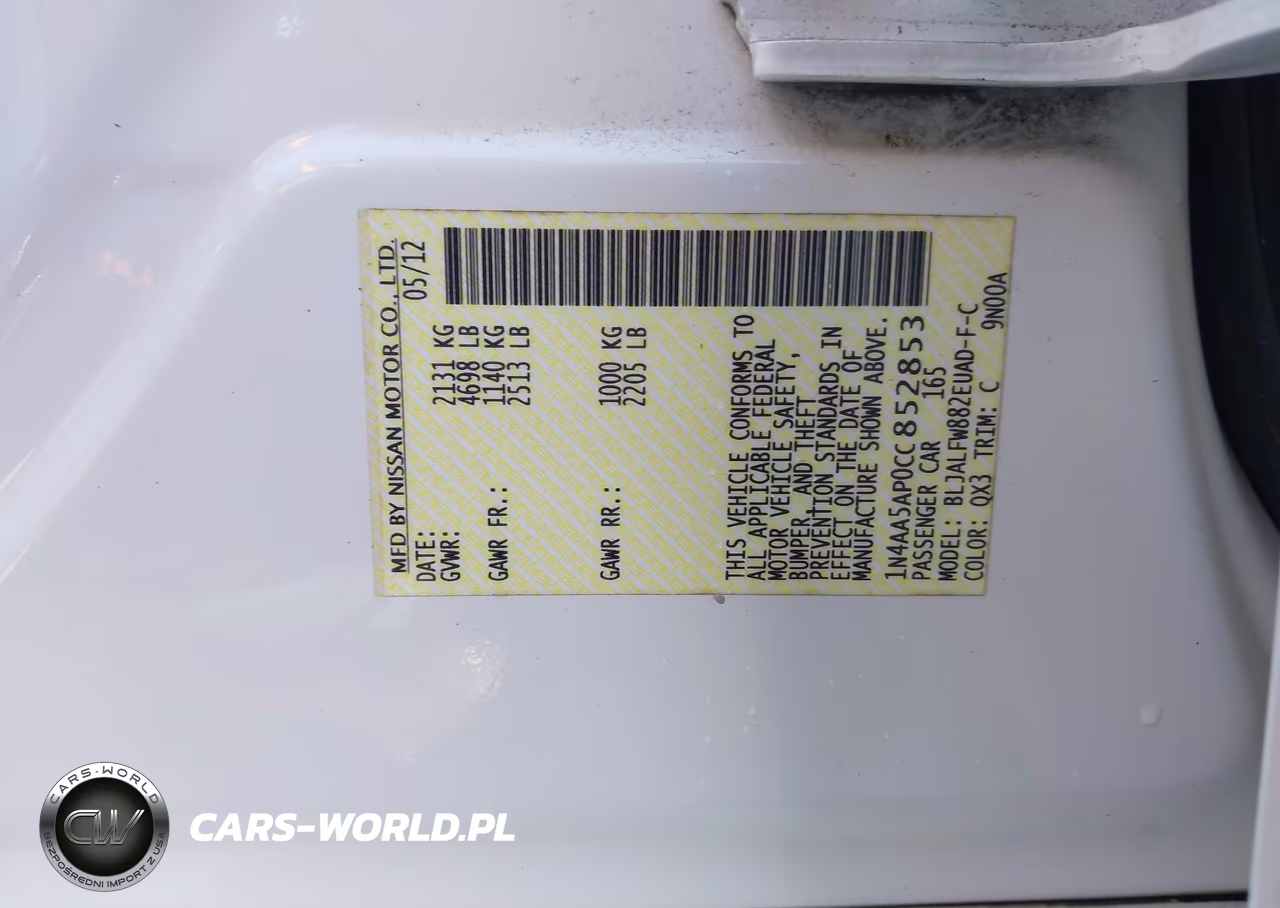 2012 Nissan Maxima 3.5 Sv VIN:1N4AA5AP0CC852853 - 9