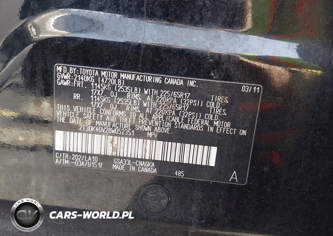 2011 Toyota Rav4 Limited V6 VIN:2T3DK4DV2BW052351 - 9