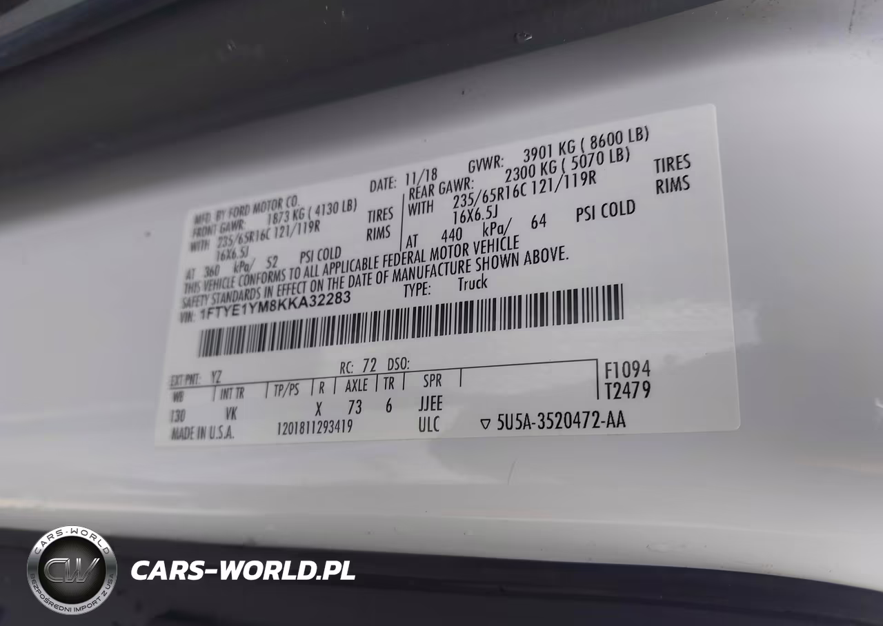2019 Ford Transit-150 VIN:1FTYE1YM8KKA32283 - 9