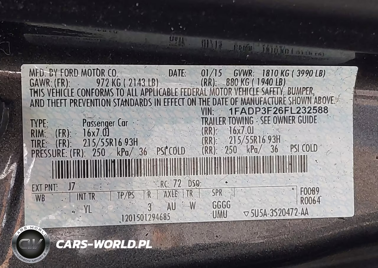 2015 Ford Focus Se VIN:1FADP3F26FL232588 - 9
