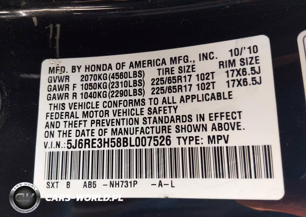 2011 Honda Cr-V Ex VIN:5J6RE3H58BL007526 - 9