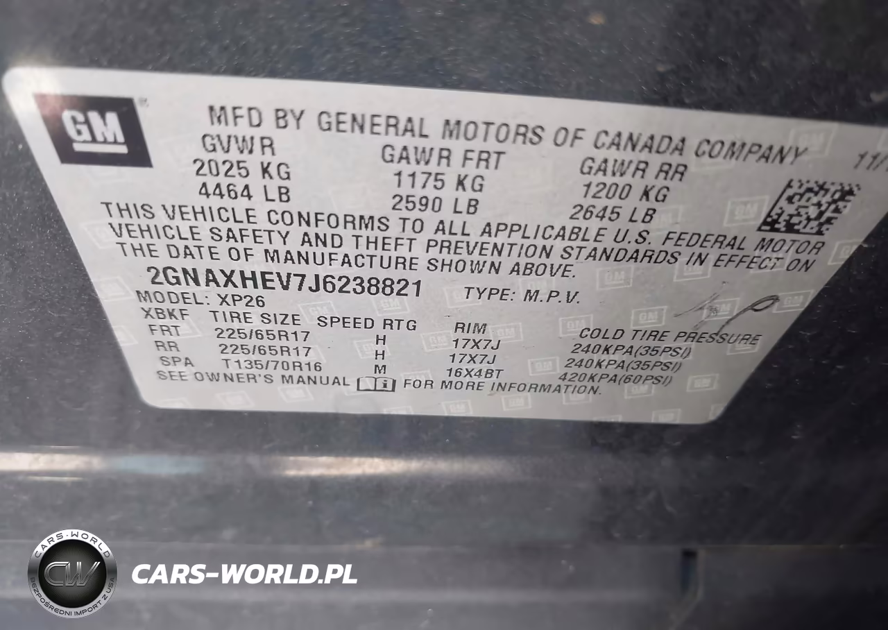 2018 Chevrolet Equinox Ls VIN:2GNAXHEV7J6238821 - 9