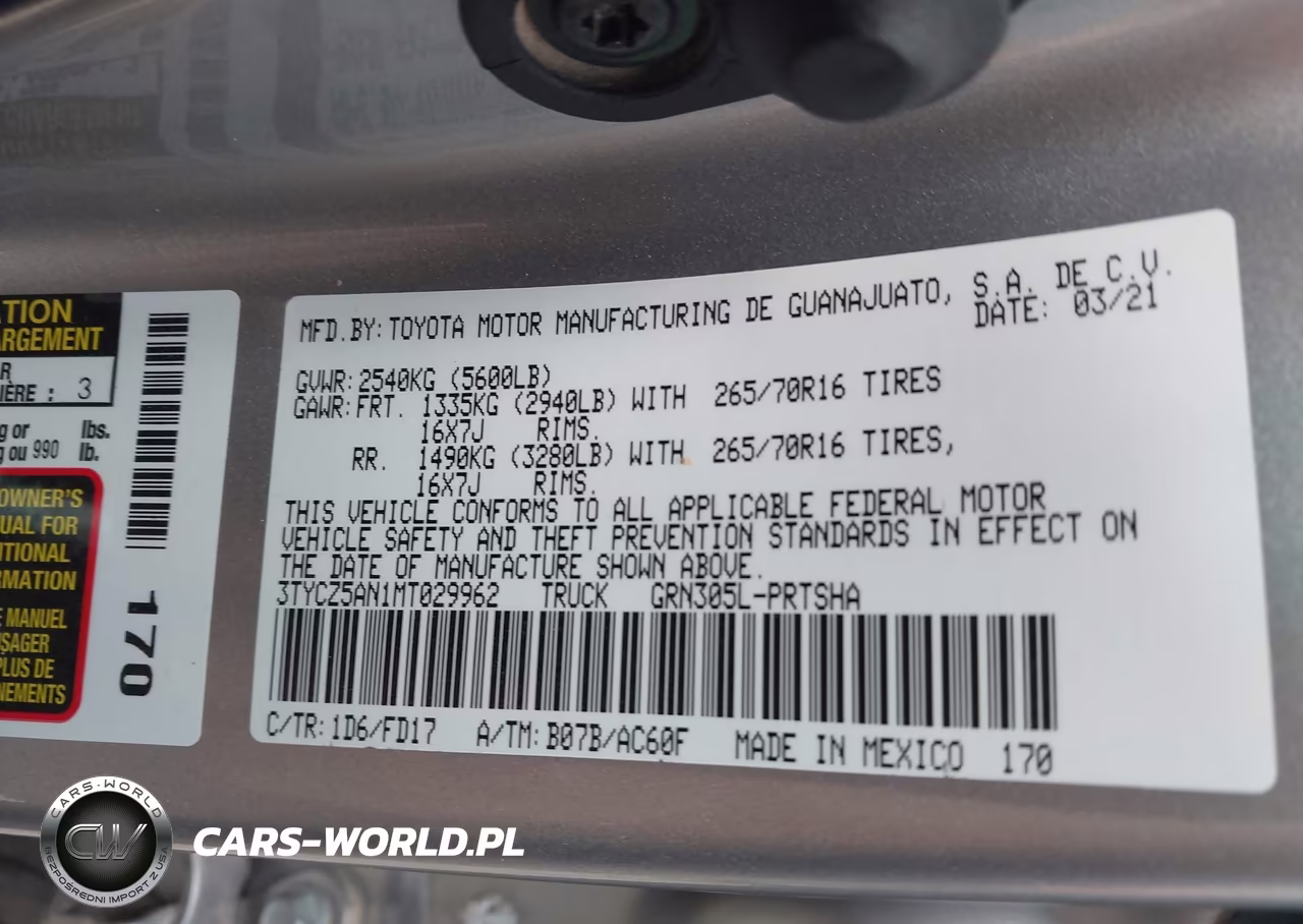 2021 Toyota Tacoma Trd Off-Road VIN:3TYCZ5AN1MT029962 - 9