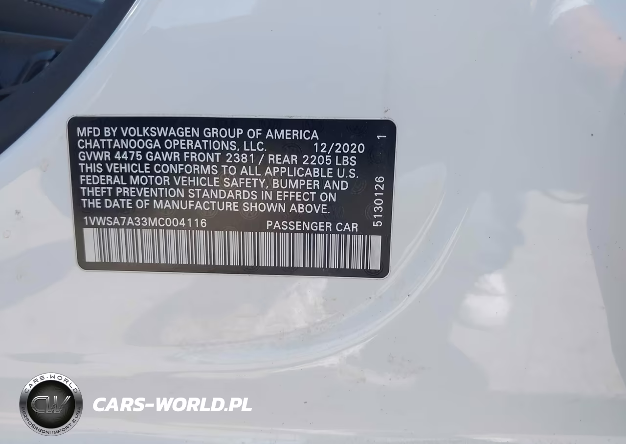 2021 Volkswagen Passat 2.0T Se VIN:1VWSA7A33MC004116 - 9