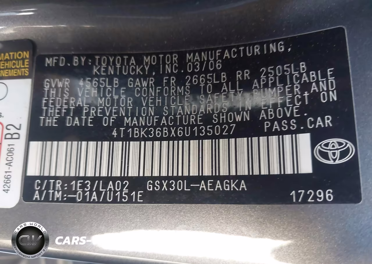 2006 Toyota Avalon Xls VIN:4T1BK36BX6U135027 - 9
