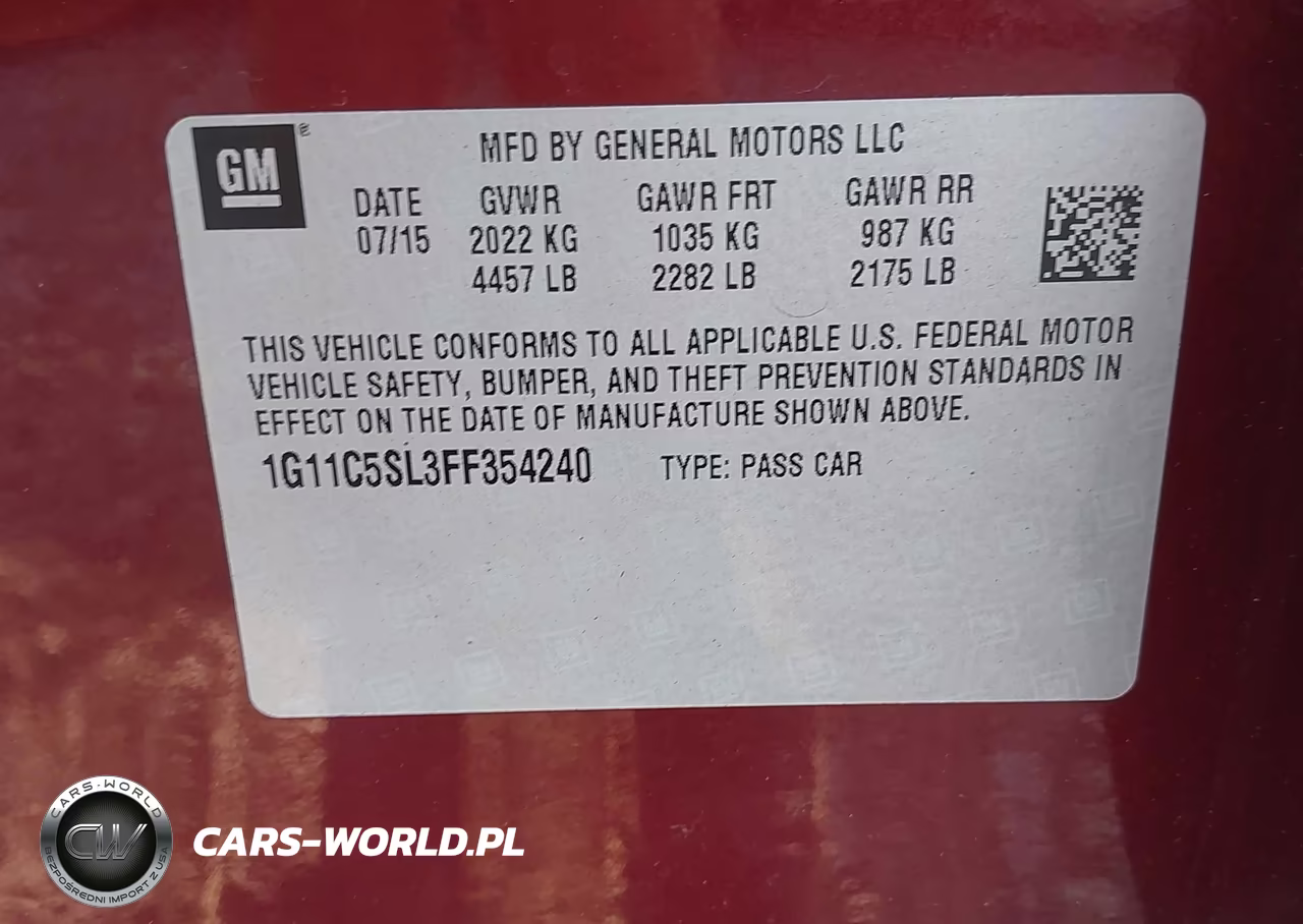 2015 Chevrolet Malibu 1Lt VIN:1G11C5SL3FF354240 - 9