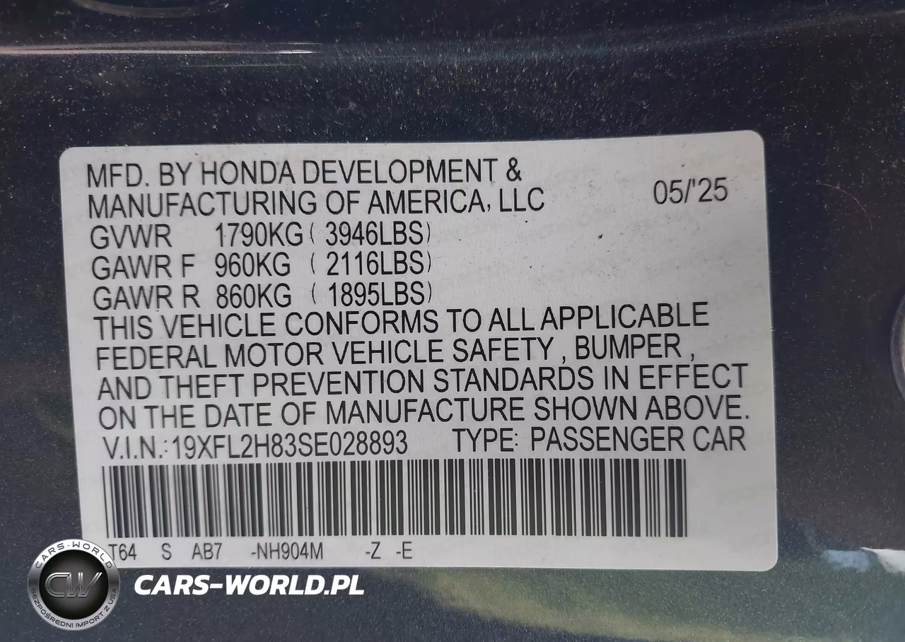 2025 Honda Civic Sedan Sport VIN:19XFL2H83SE028893 - 9