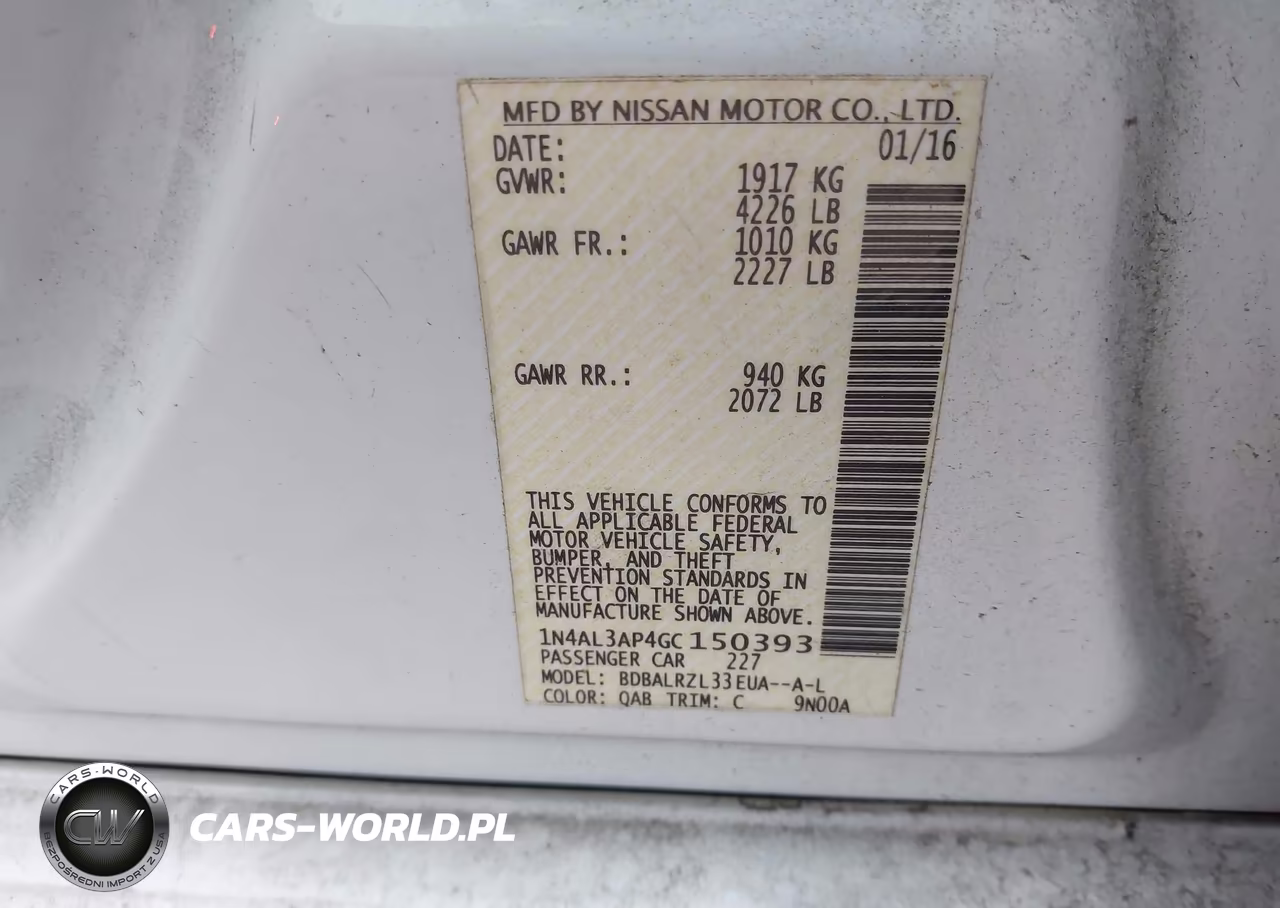 2016 Nissan Altima 2.5 Sl VIN:1N4AL3AP4GC150393 - 9