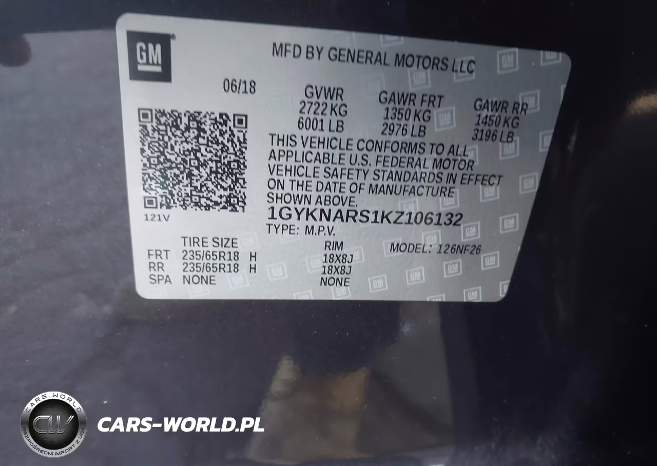 2019 Cadillac Xt5 Standard VIN:1GYKNARS1KZ106132 - 9