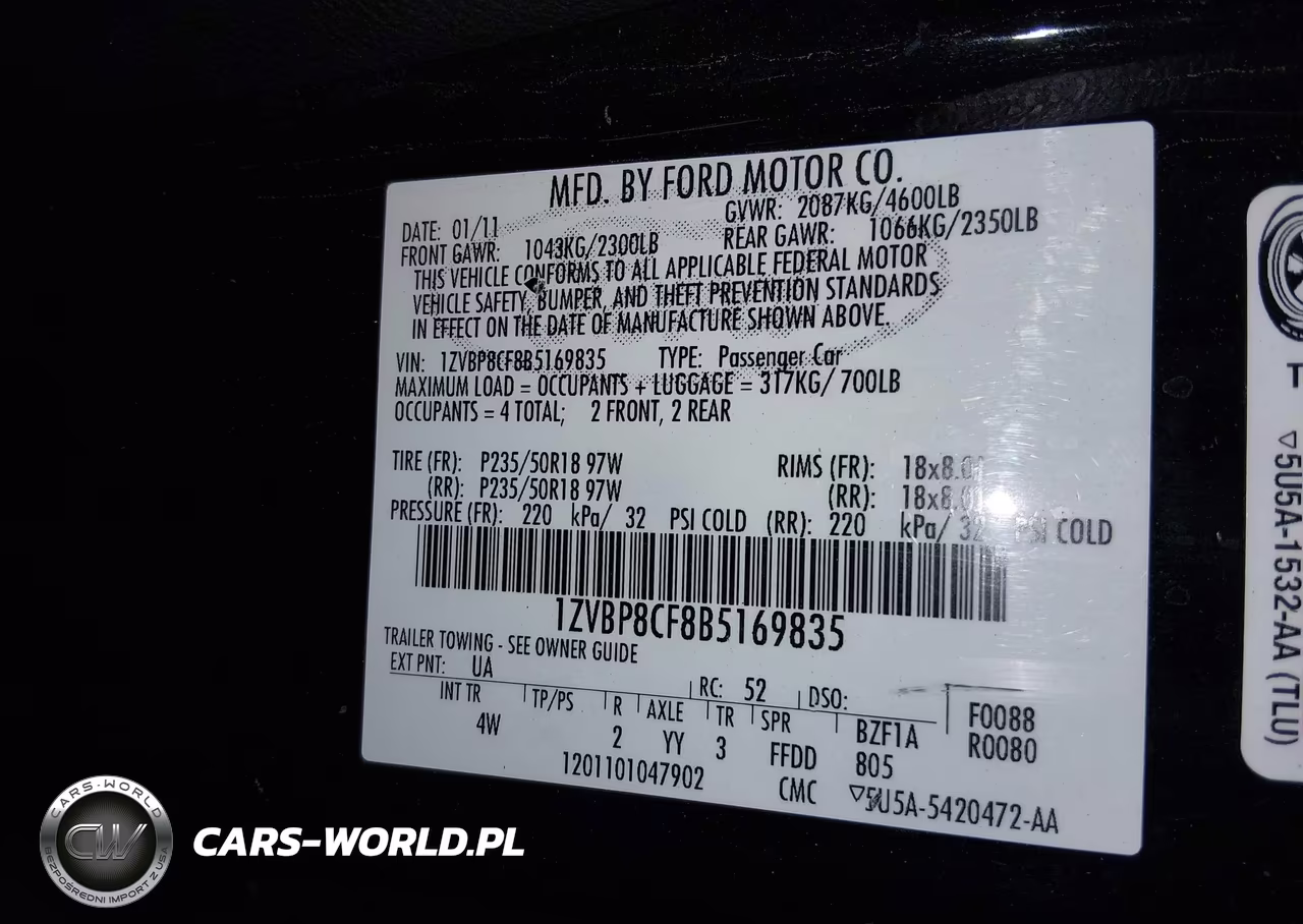 2011 Ford Mustang Gt Premium VIN:1ZVBP8CF8B5169835 - 9