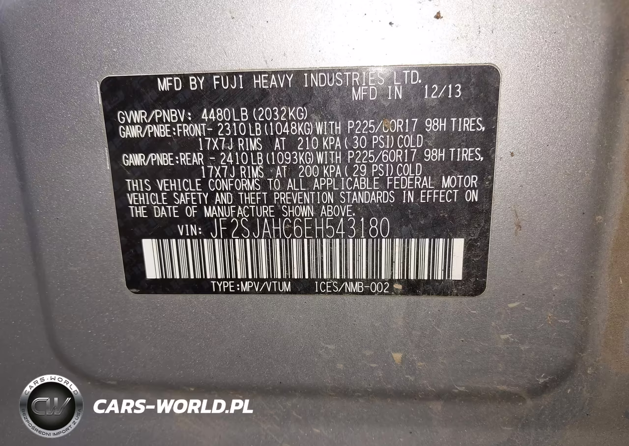 2014 Subaru Forester 2.5I Limited VIN:JF2SJAHC6EH543180 - 9