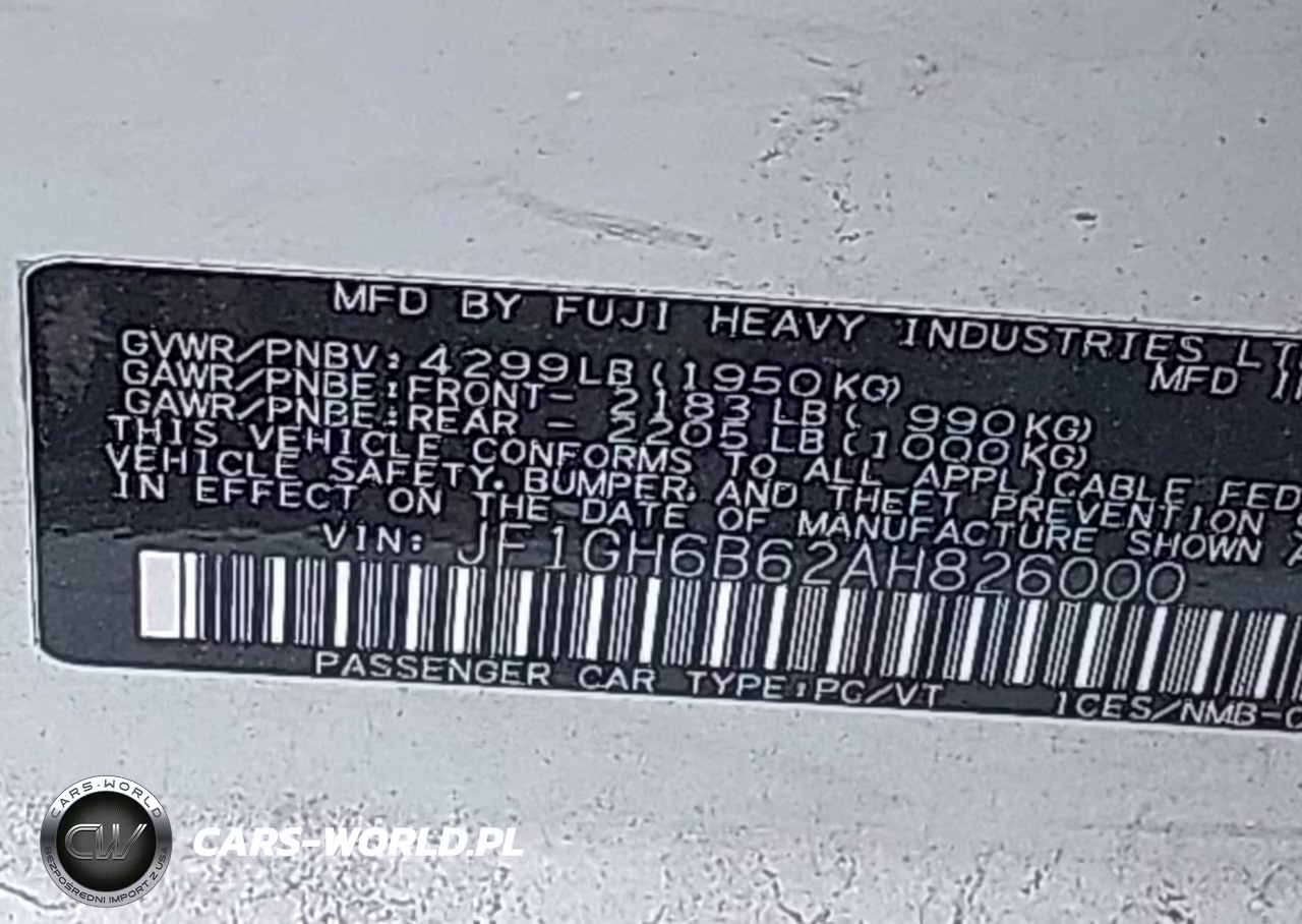 2010 Subaru Impreza VIN:JF1GH6B62AH826000 - 9