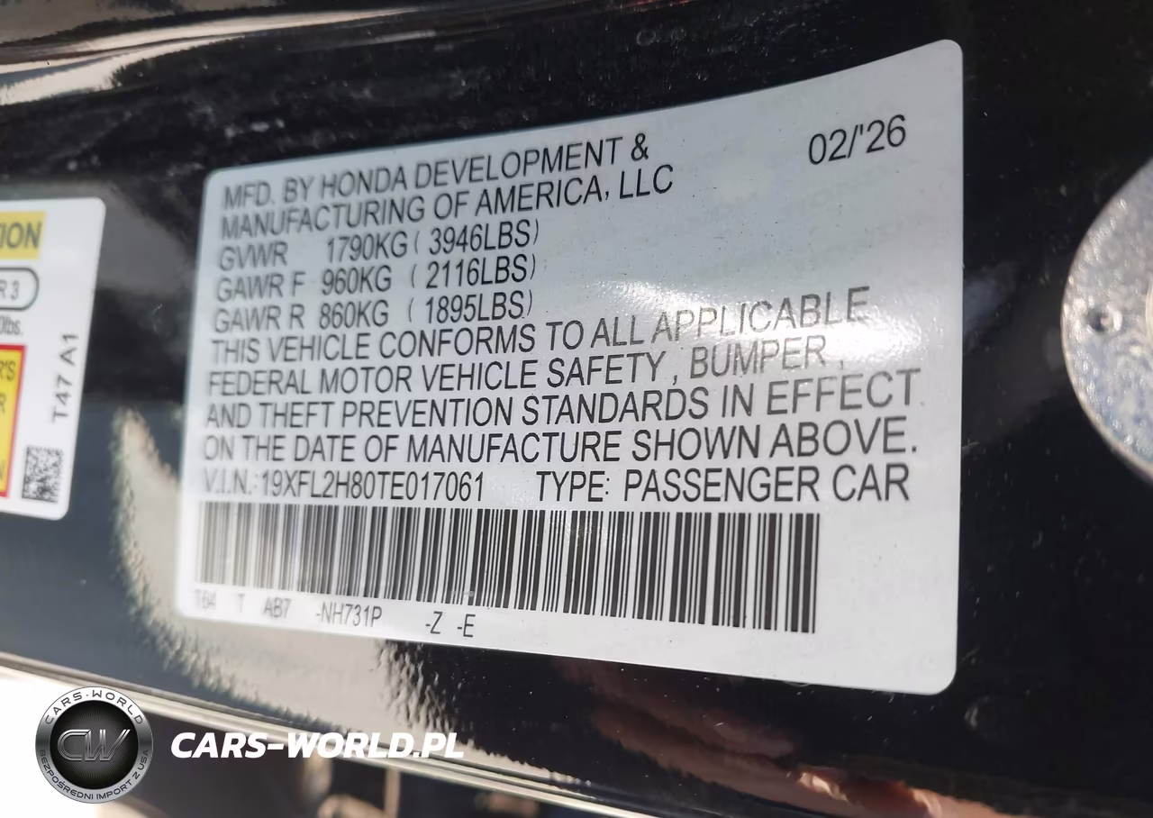 2026 Honda Civic Sport VIN:19XFL2H80TE017061 - 9
