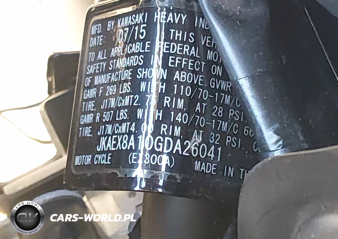 2016 Kawasaki Ex300 A VIN:JKAEX8A10GDA26041 - 10
