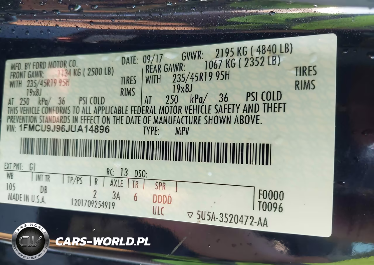 2018 Ford Escape Titanium VIN:1FMCU9J96JUA14896 - 9