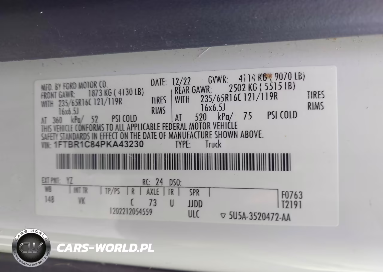 2023 Ford Transit-250 VIN:1FTBR1C84PKA43230 - 9