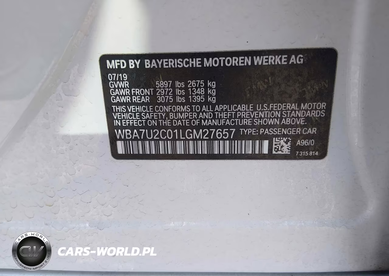 2020 BMW 750I xDrive VIN:WBA7U2C01LGM27657 - 9