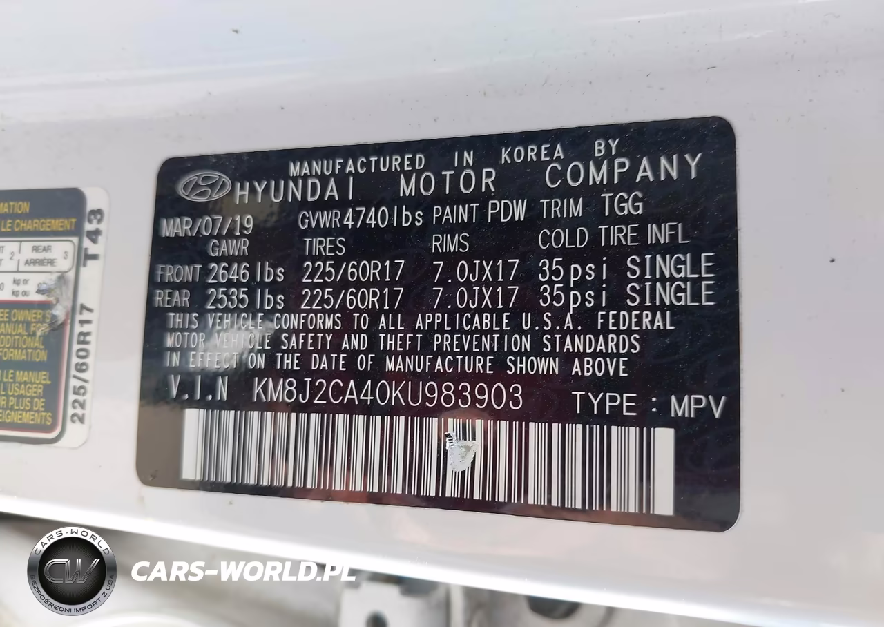 2019 Hyundai Tucson Se VIN:KM8J2CA40KU983903 - 9