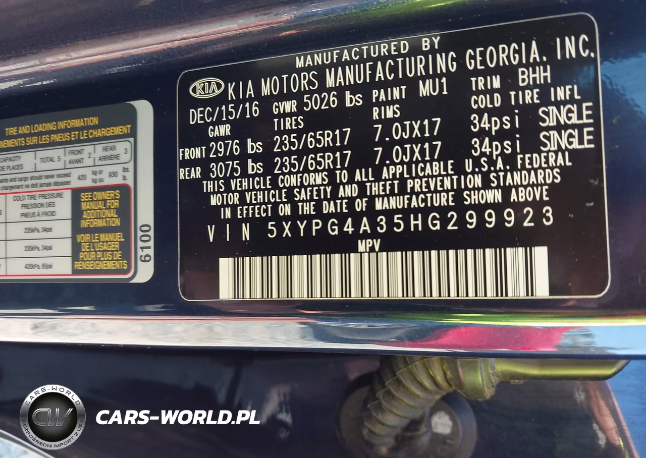 2017 Kia Sorento 2.4L Lx VIN:5XYPG4A35HG299923 - 9