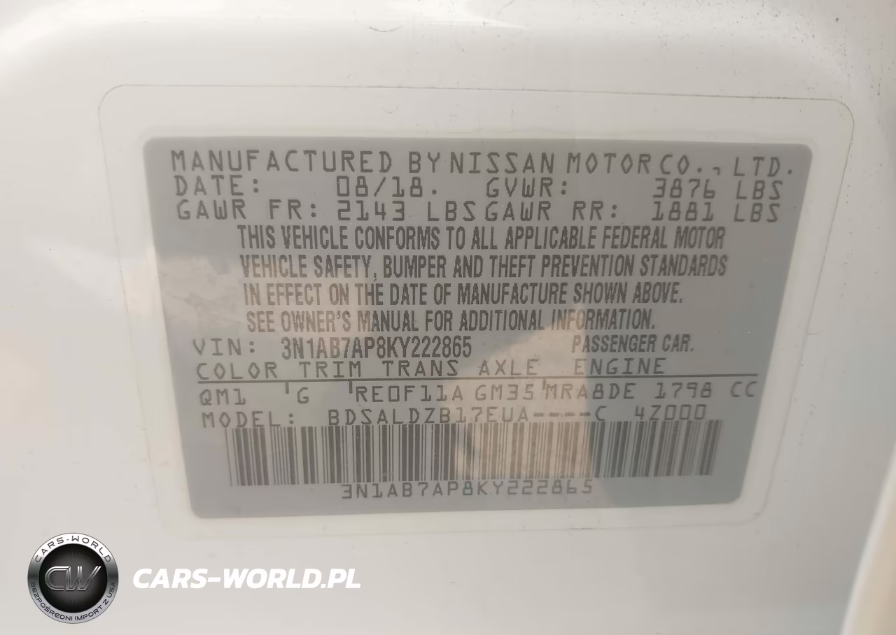 2019 Nissan Sentra Sv VIN:3N1AB7AP8KY222865 - 9