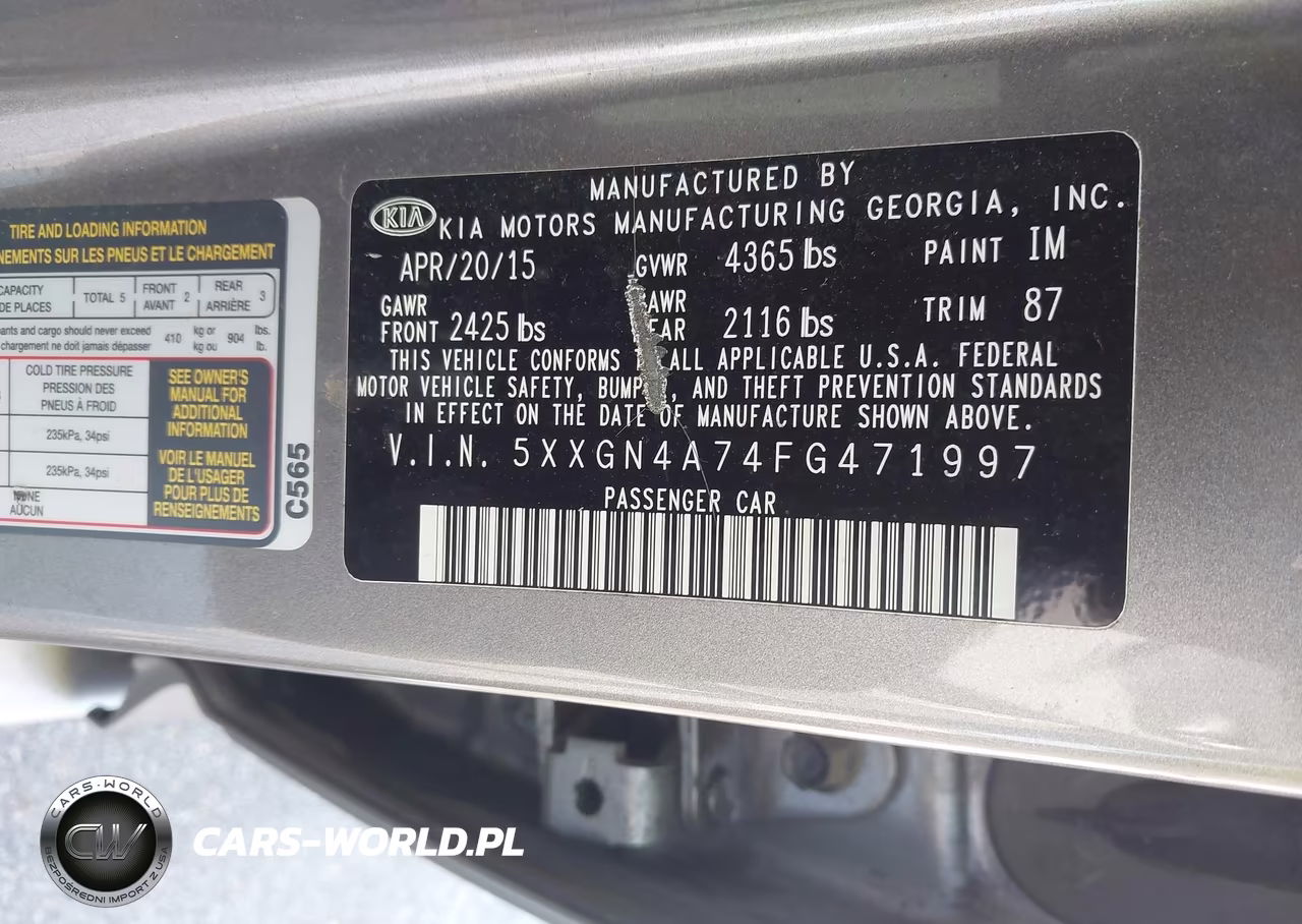 2015 Kia Optima Ex VIN:5XXGN4A74FG471997 - 9
