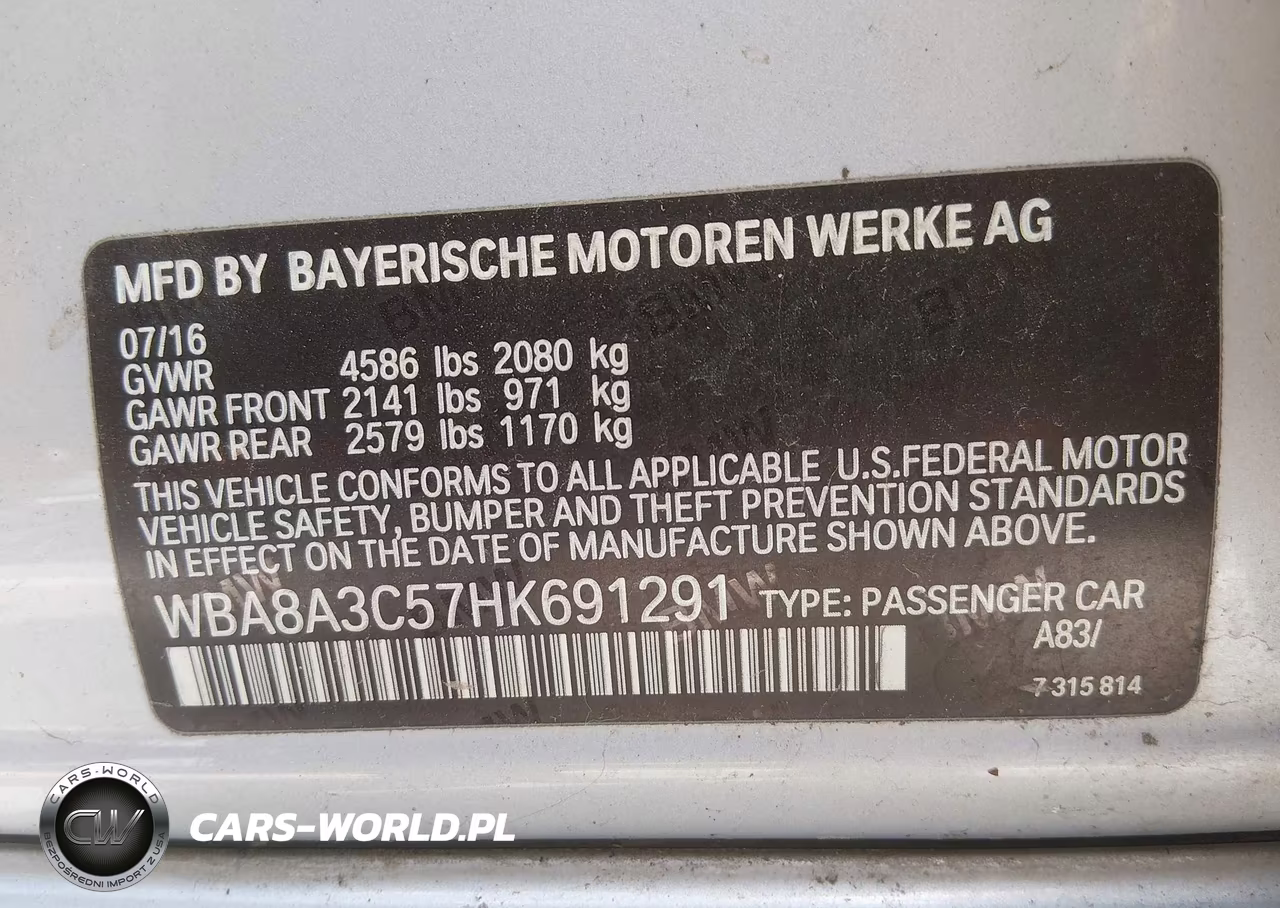 2017 BMW 320I xDrive VIN:WBA8A3C57HK691291 - 9