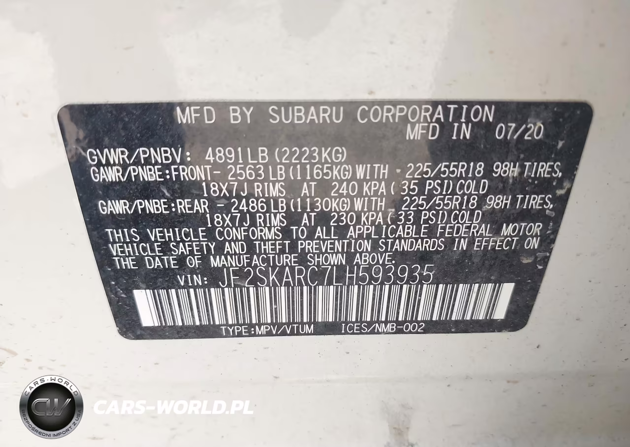 2020 Subaru Forester Sport VIN:JF2SKARC7LH593935 - 9
