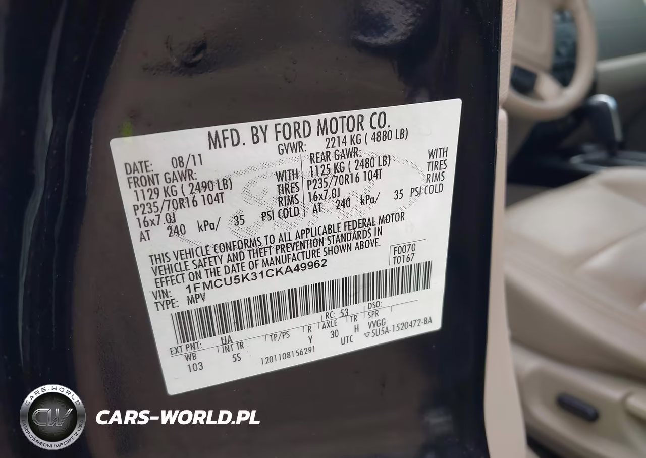 2012 Ford Escape Hybrid Limited VIN:1FMCU5K31CKA49962 - 9