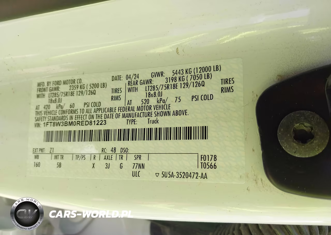 2024 Ford F350 Super Duty VIN:1FT8W3BM0RED81223 - 8