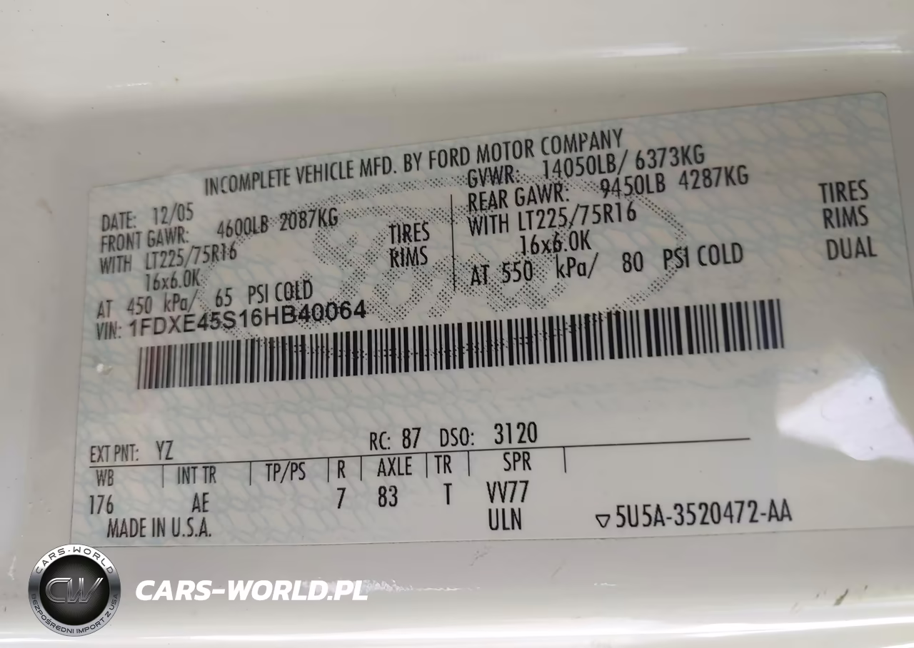 2006 Ford E-450 Cutaway VIN:1FDXE45S16HB40064 - 8