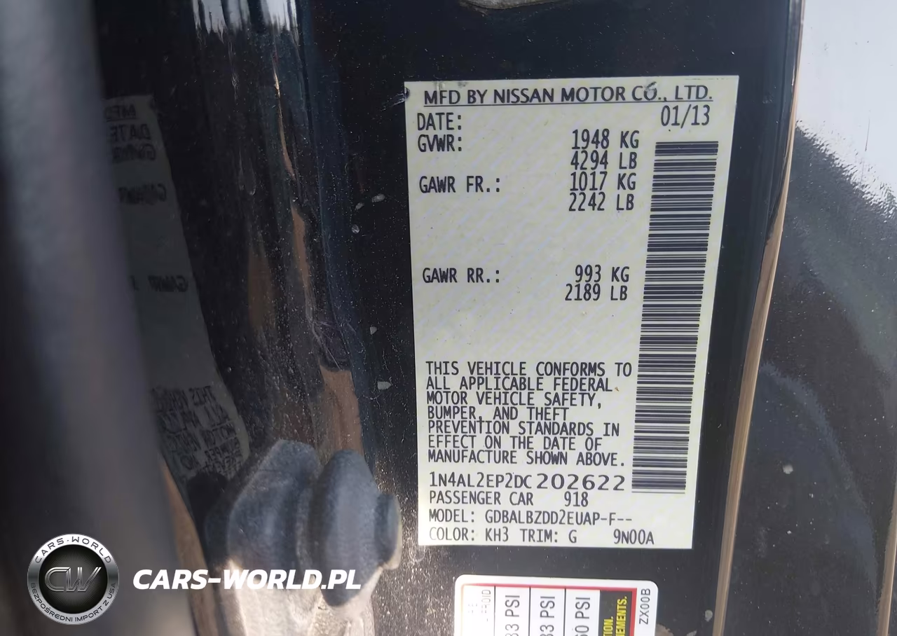2013 Nissan Altima 2.5 S VIN:1N4AL2EP2DC202622 - 9