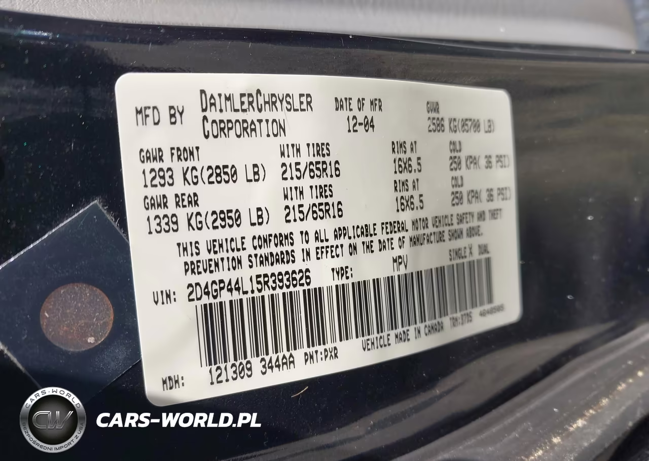 2005 Dodge Grand Caravan Sxt VIN:2D4GP44L15R393626 - 9