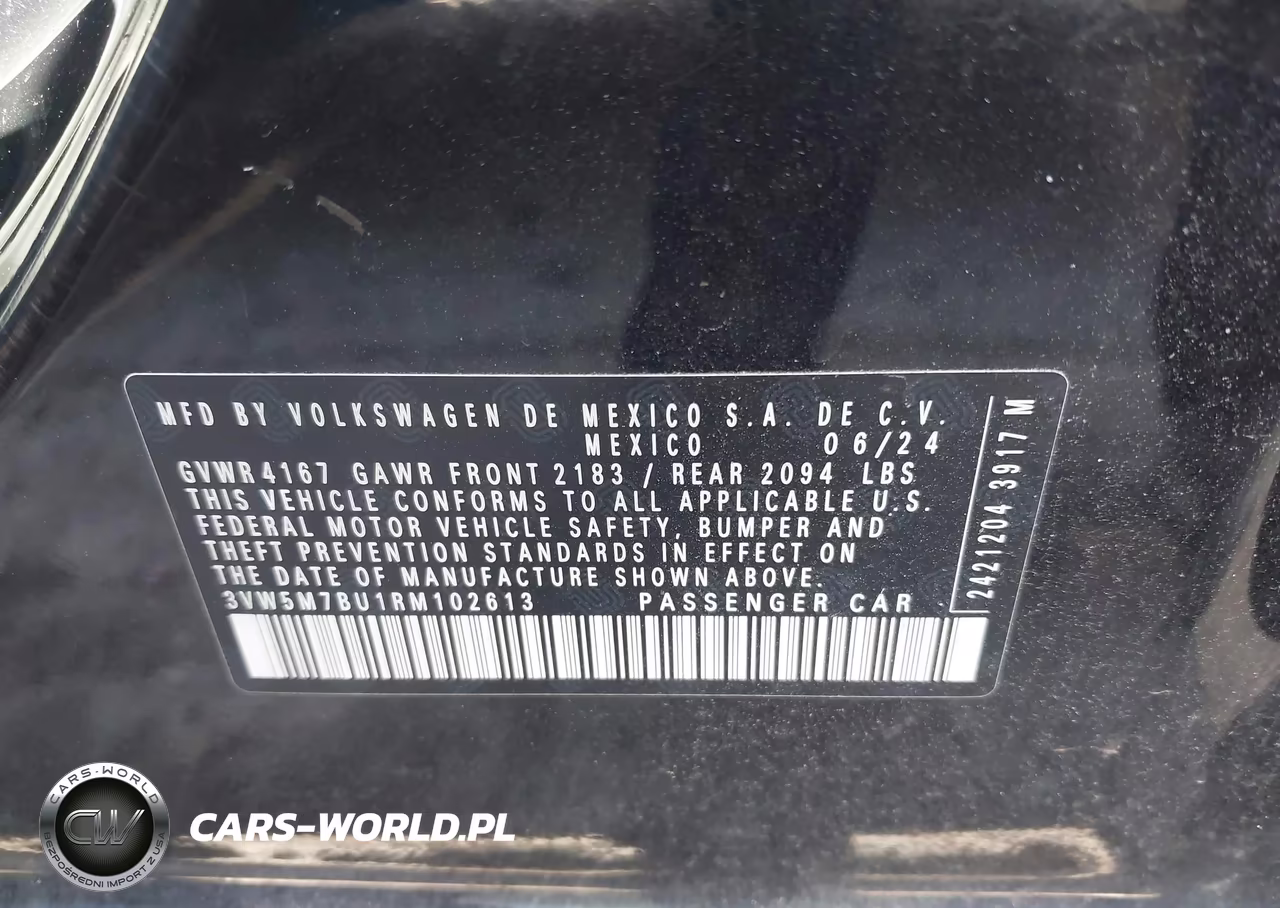 2024 Volkswagen Jetta 1.5T S VIN:3VW5M7BU1RM102613 - 9