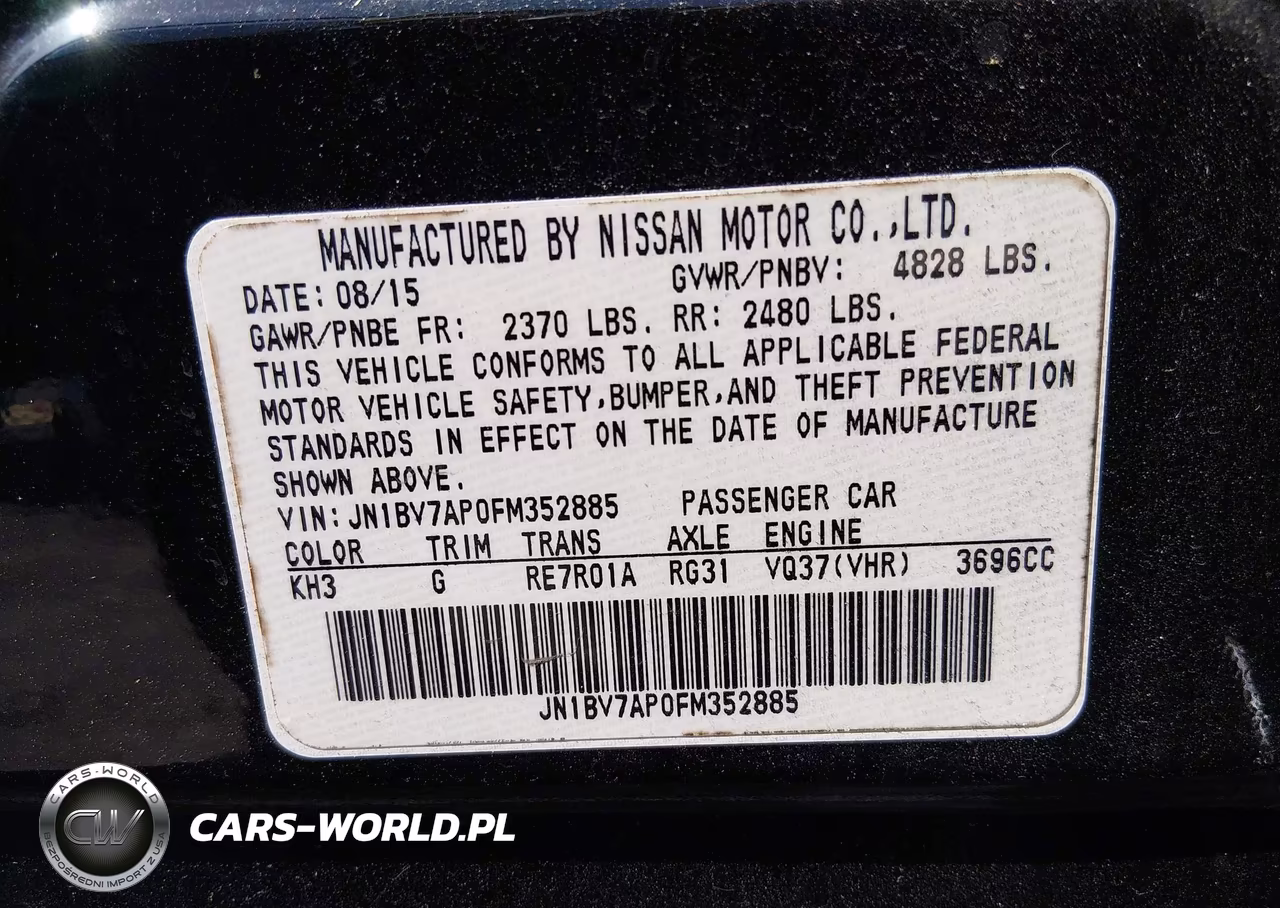 2015 Infiniti Q50 VIN:JN1BV7AP0FM352885 - 9