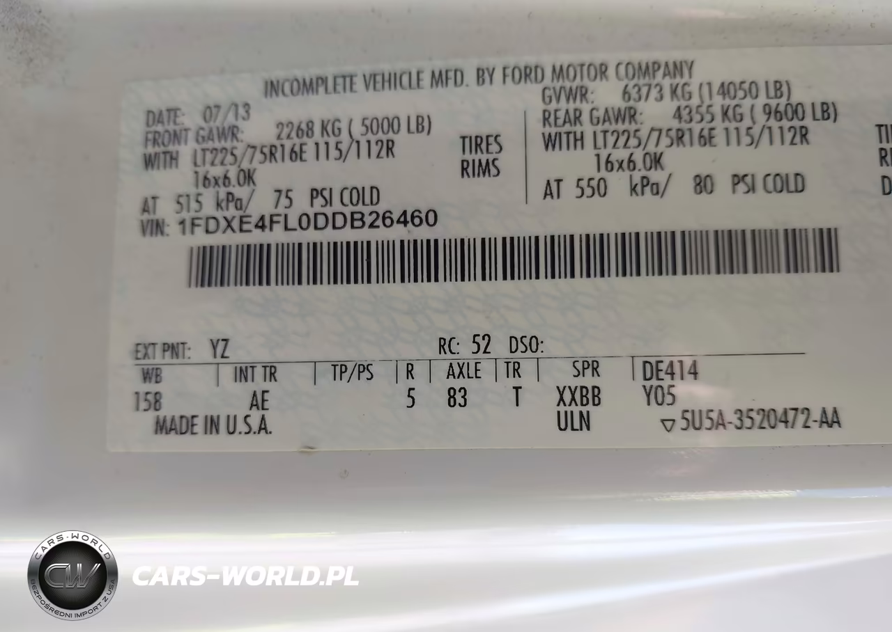 2013 Ford E-450 Cutaway VIN:1FDXE4FL0DDB26460 - 9