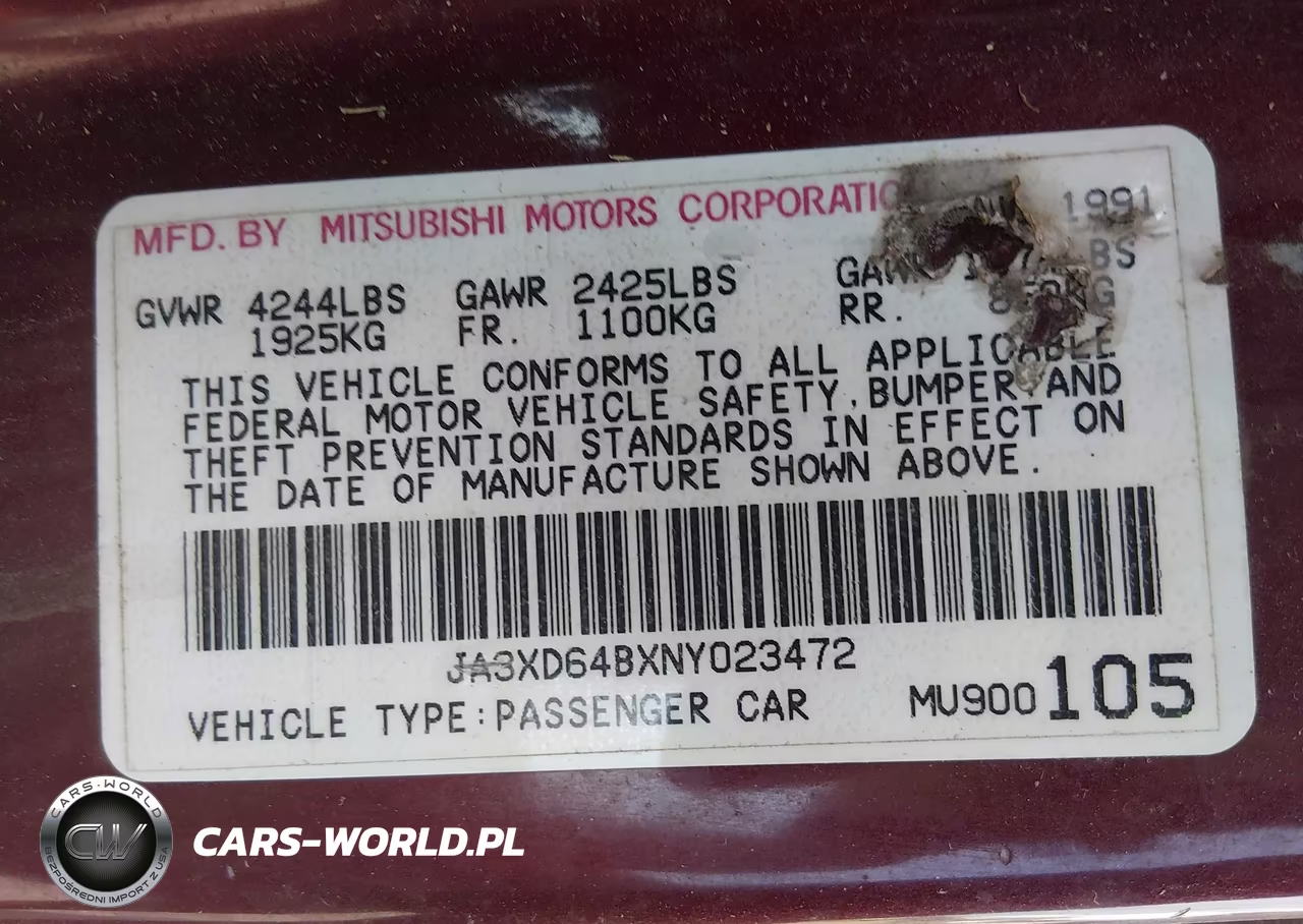 1992 Mitsubishi 3000 Gt Sl VIN:JA3XD64BXNY023472 - 9